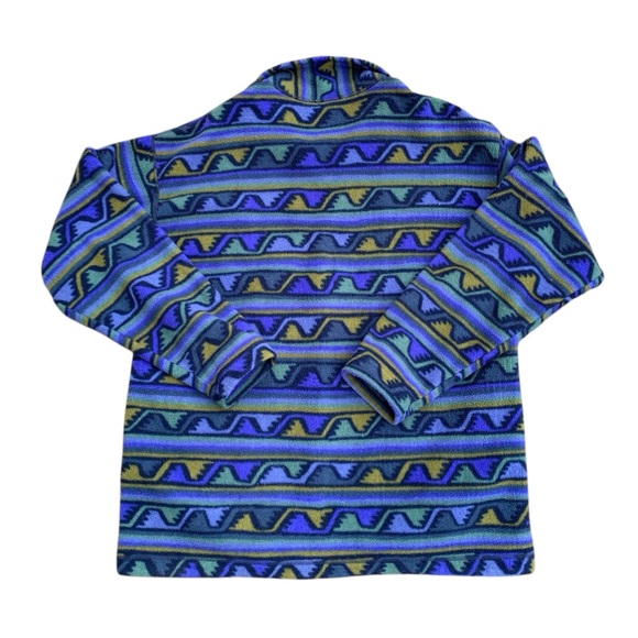 Vintage 1999 Patagonia Made In USA Wave Print Fleece Jacket Men’s Size Large - Picture 2 of 7